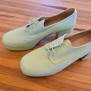 Intentionally Blank ALBANY Platform Oxford Shoes, Light green